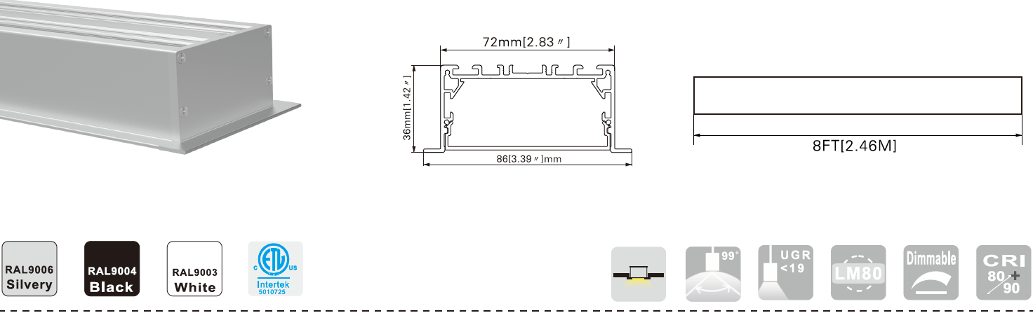 R8636 8ft led linear light R8636 8ft led linear light