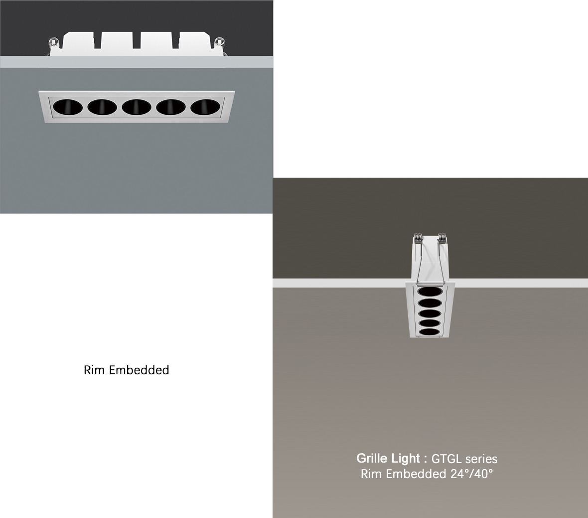 Grille Light : GTGL series Rim Embedded 24°/40° GTGL05-aX - China LED ...