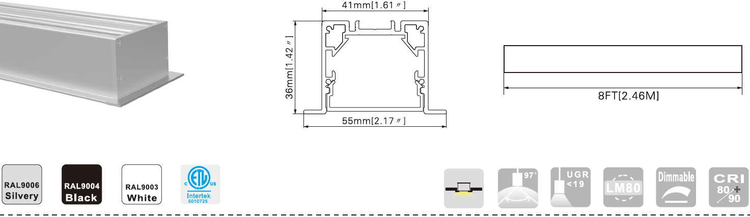 R5536 8ft led linear light